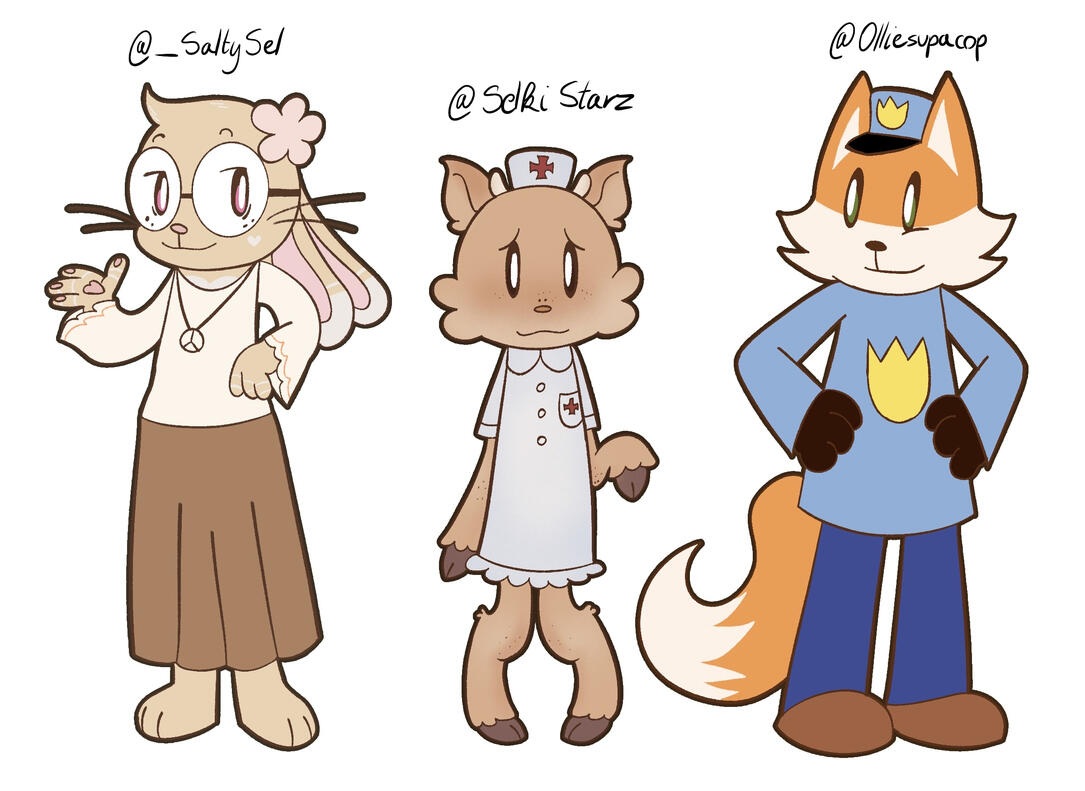 The oc's belong to the tagged people (on twitter!)